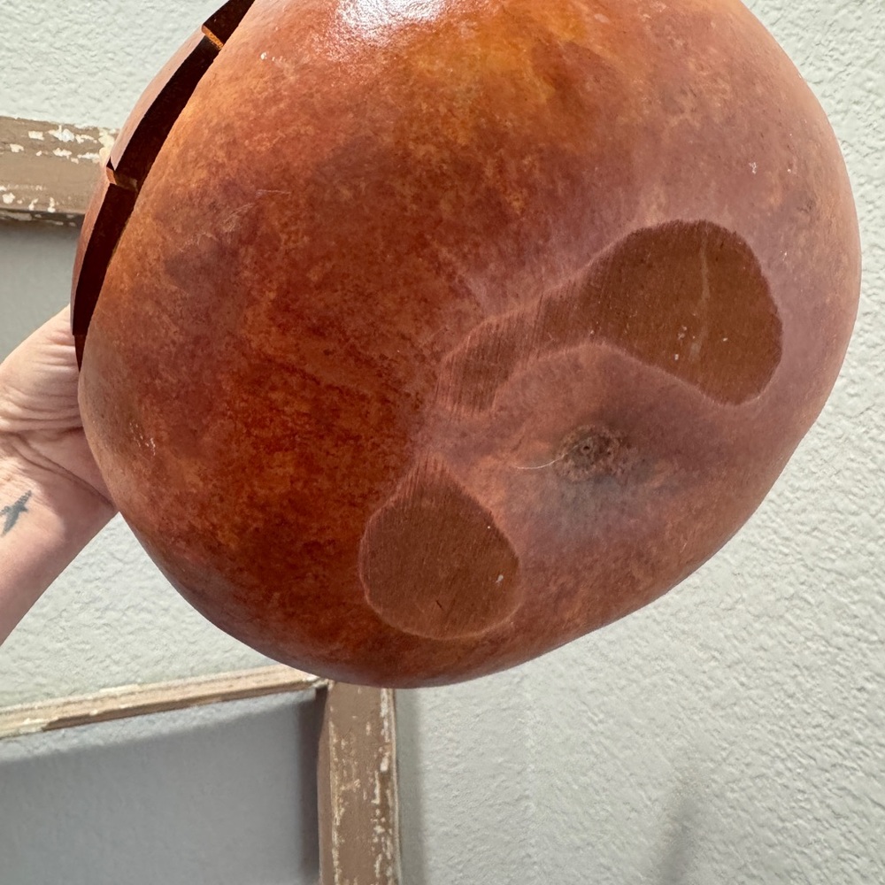 Rust Orange Jack-O'-Lantern Gourd Lantern - Picture 6 of 6